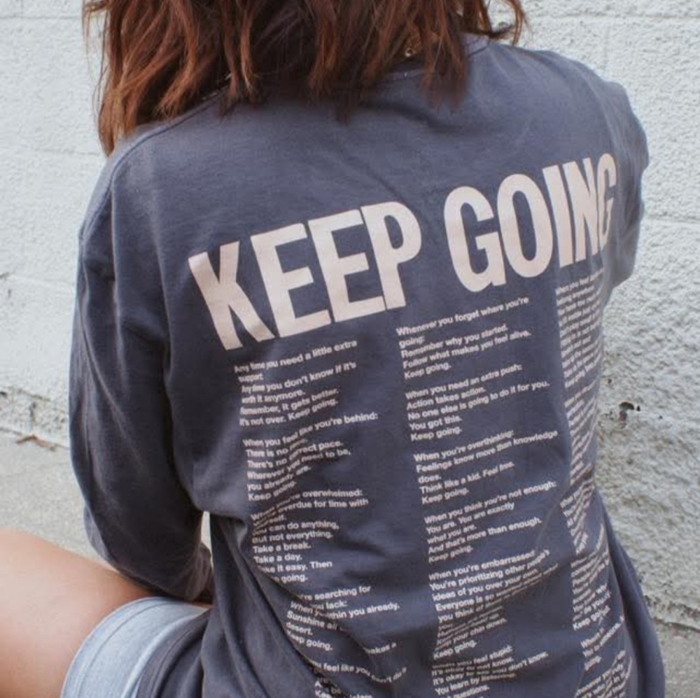 Megan Batoon Gray 'Keep Going' Long Sleeve Shirt - Picture 3 of 6